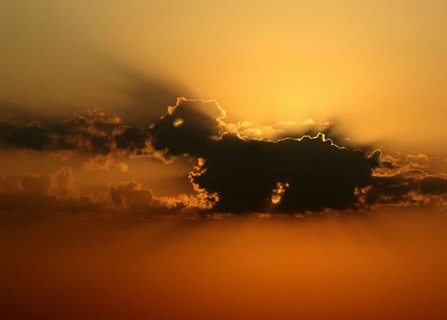 Sunset cloud formation in shape of a dog