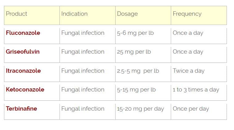Dog Medications Dosage Charts