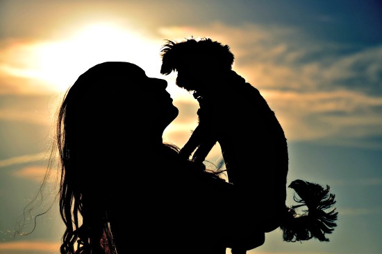 Dog and owner silhouette at sunset Dog and owner silhouette at sunset