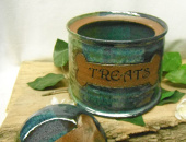Glazed Ceramic Dog Treat Jar