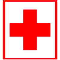 Red cross on white background
