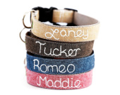 Personalized Linen dog collars