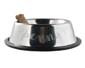 Personalized stainless steel dog bowl