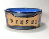 Personalized ceramic dog bowl