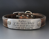 Personalized leather dog collars