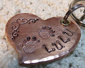 Copper Heart-Shaped dog ID tag
